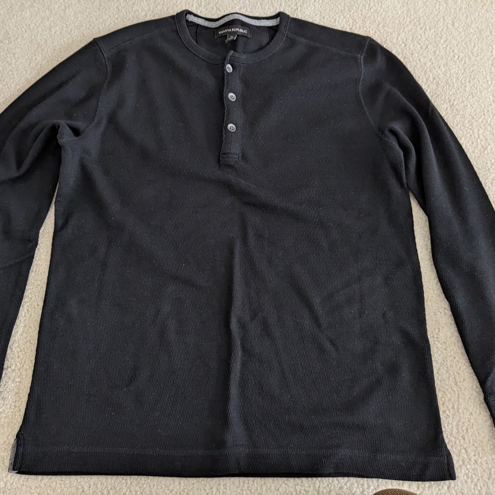 3 Banana Republic Waffle-Knit Henleys